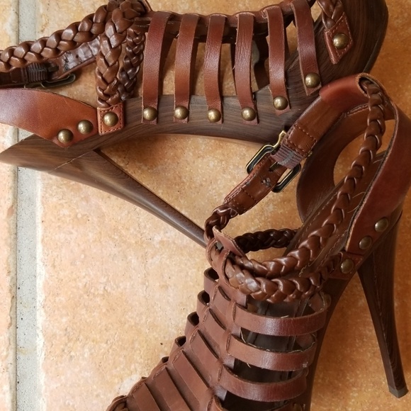 Jessica Simpson brown shoes sz 8B heel - Picture 7 of 7